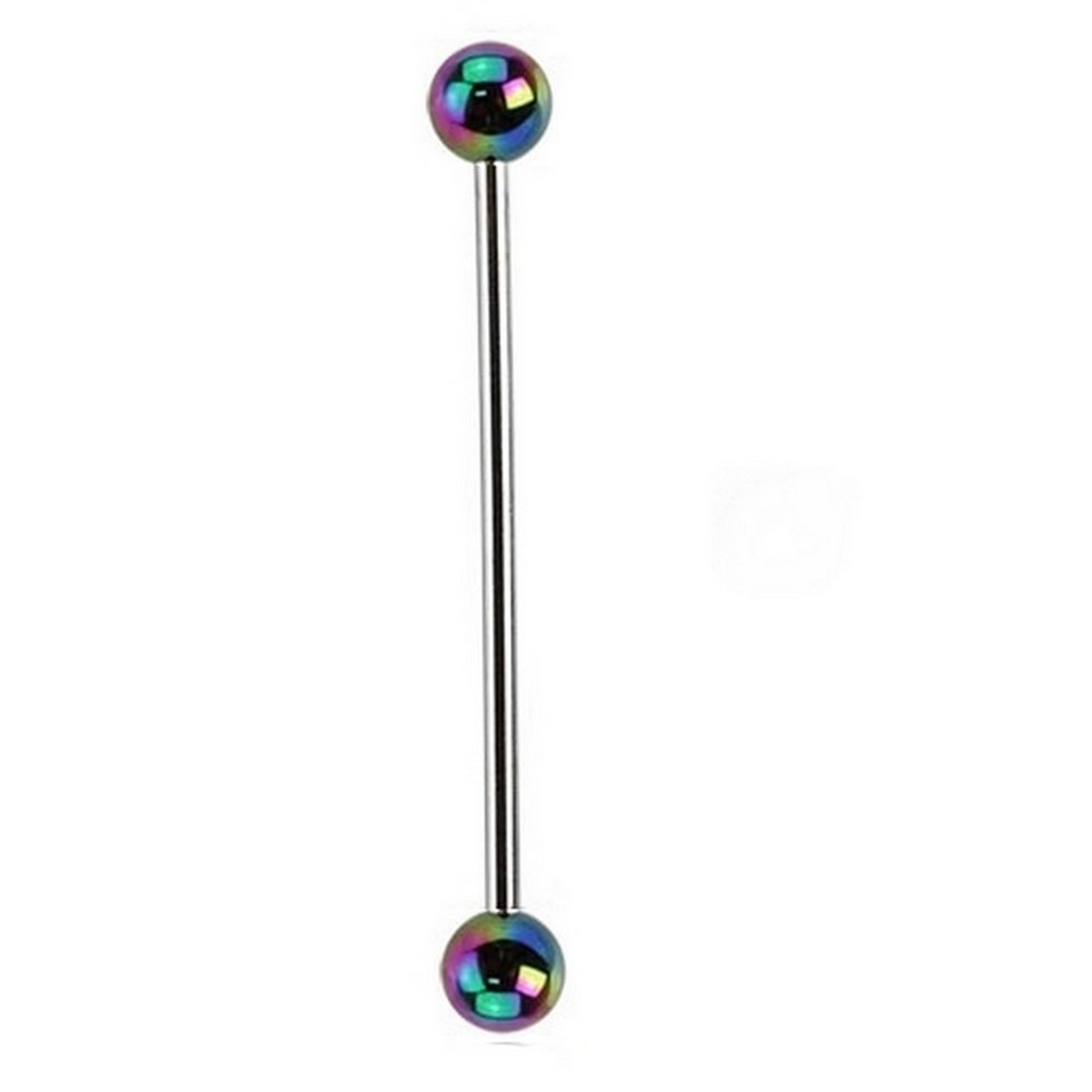 Piercing industriel Balle Acrylique revêtement métallique couleur Rainbow - taille = 1.6mm 35mm