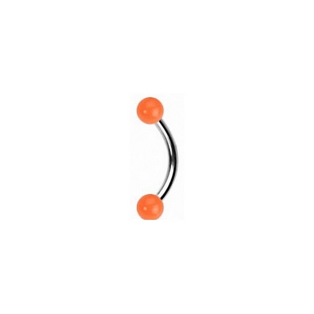 Piercing arcade Boules acrylique de couleur solide  - Orange