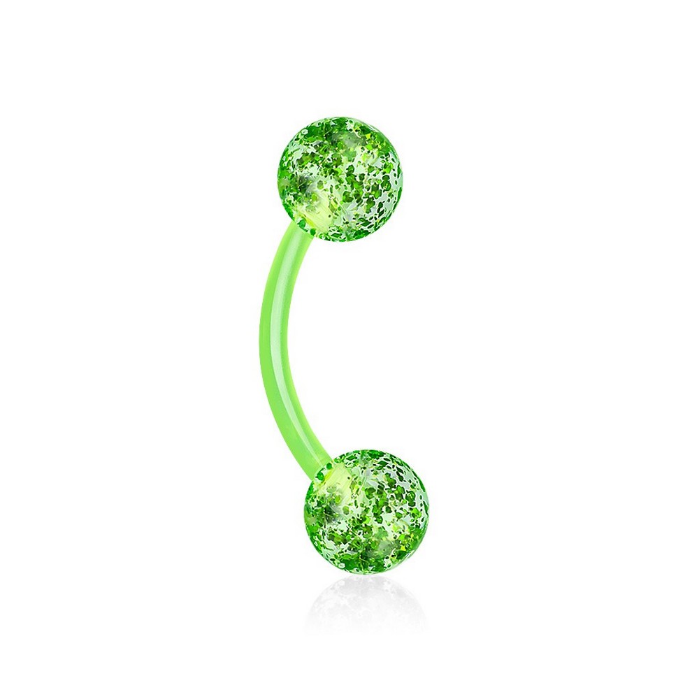 Piercing arcade Acrylique Glitter ultra flexible  - vert