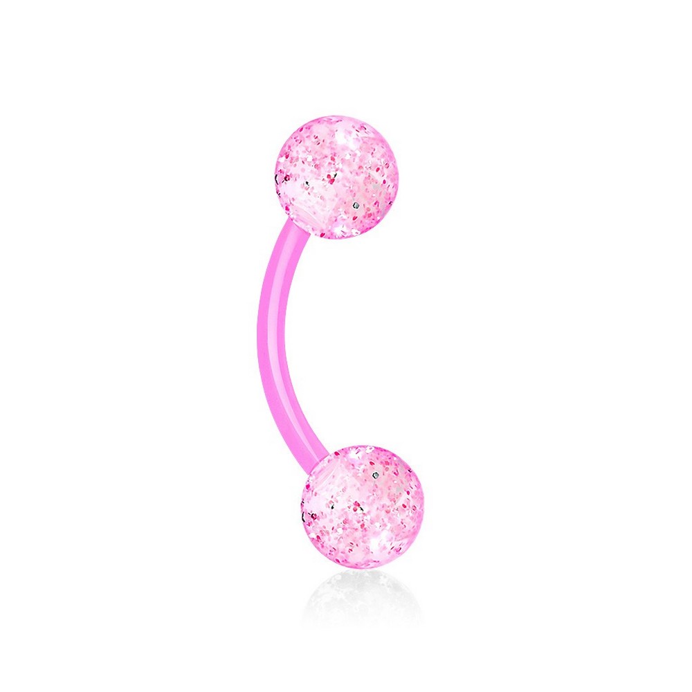 Piercing arcade Acrylique Glitter ultra flexible  - rose