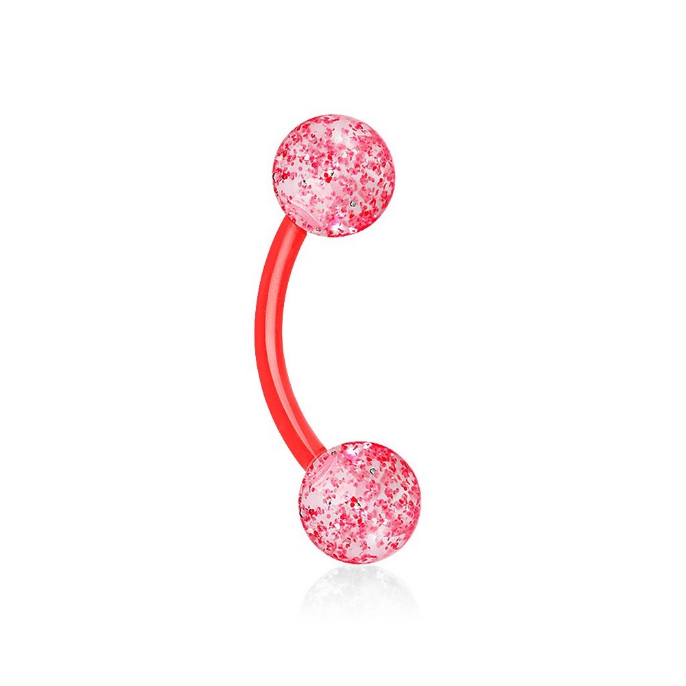 Piercing arcade Acrylique Glitter ultra flexible  - rouge