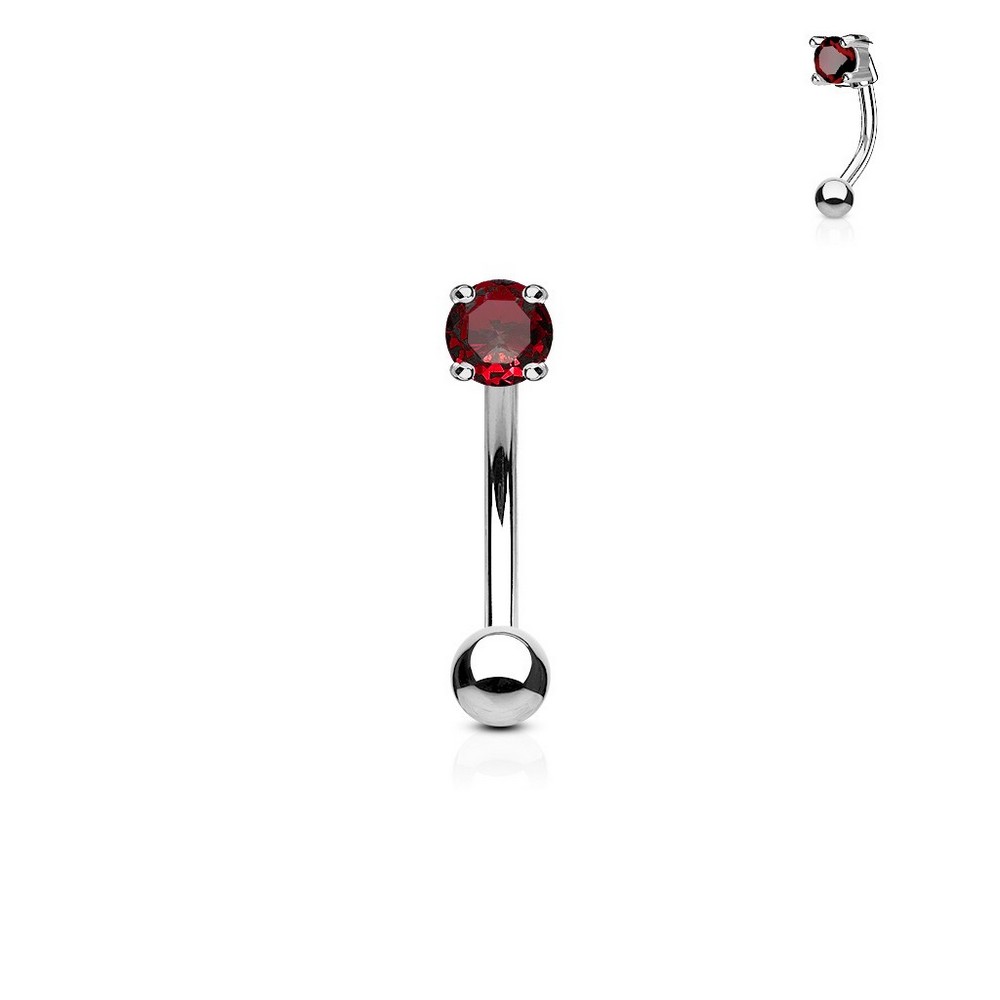 Piercing arcade 3mm CZ Prong   - rouge