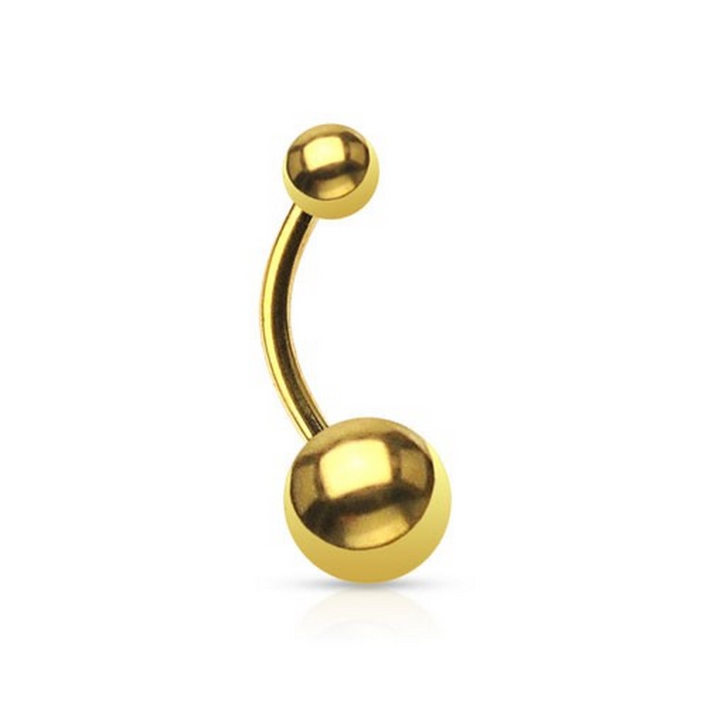 Piercing nombril doré Boule taille 1,6X11 5x8
