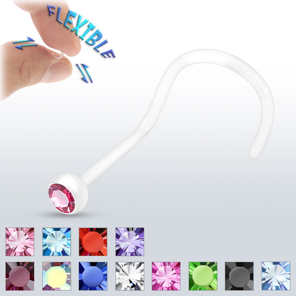 Piercing nez sertie de pierres précieuses Bioflex 