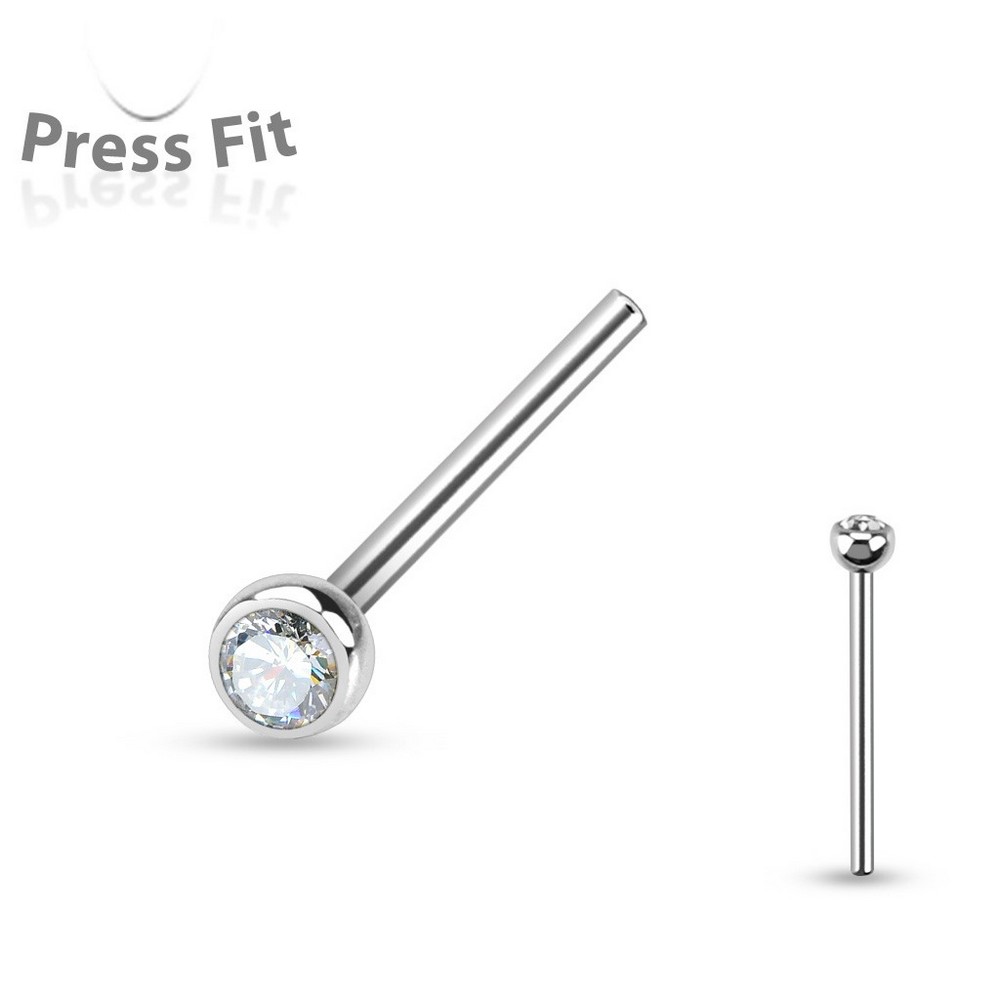Piercing nez Autoclavable 2mm perle en acier chirurgical 316L 