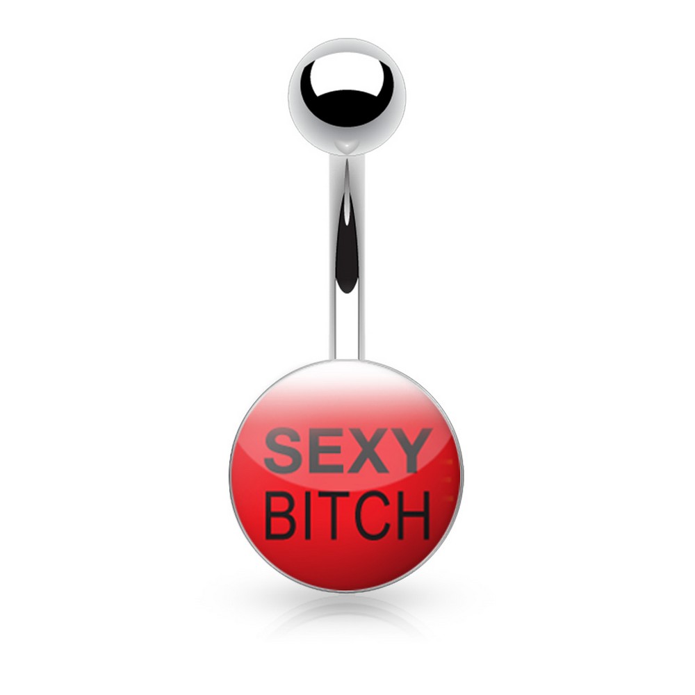 Piercing nombril  logo SEXY BITCH en acier chirurgical 316L