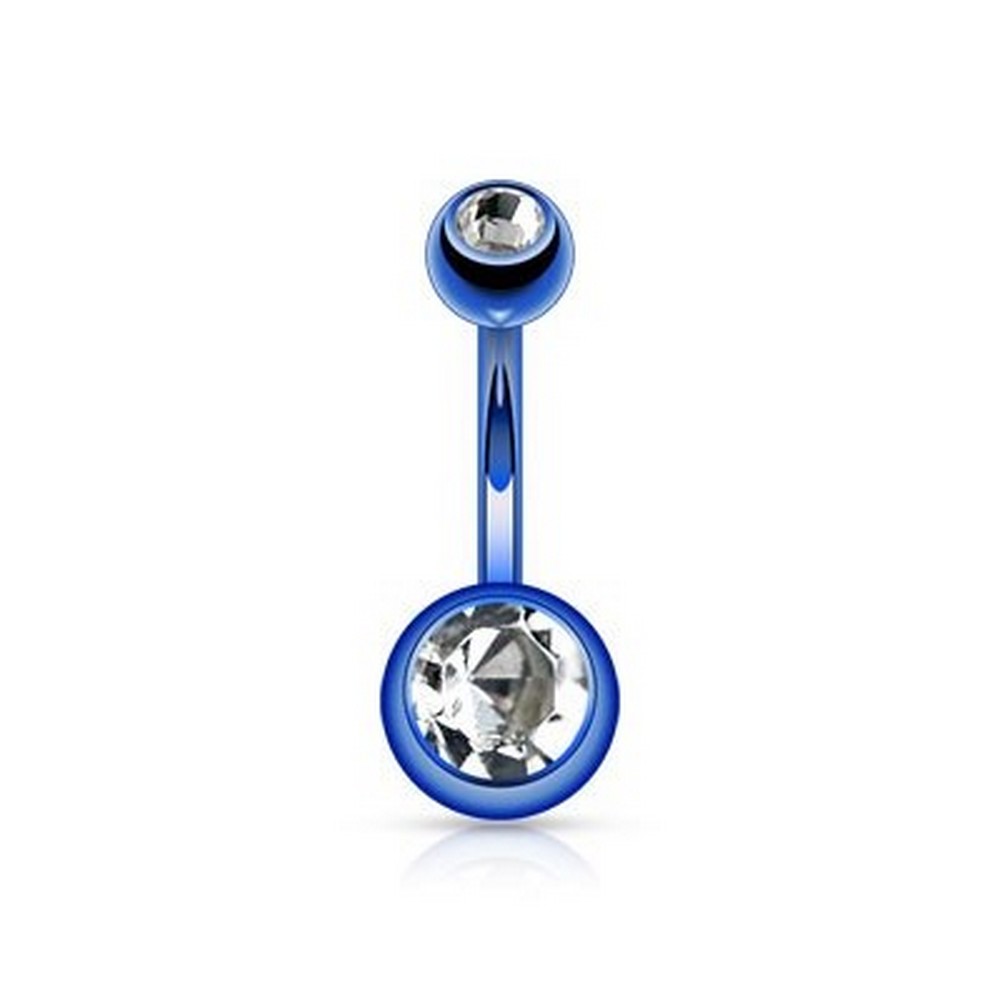Piercing nombril    titanium ip Bleu/Clair en acier chirurgical 316L