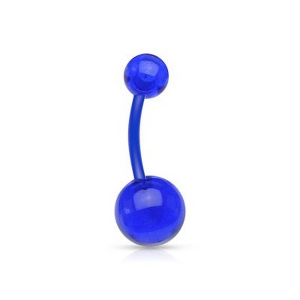 Piercing nombril Balle acrylique transparente Bleu