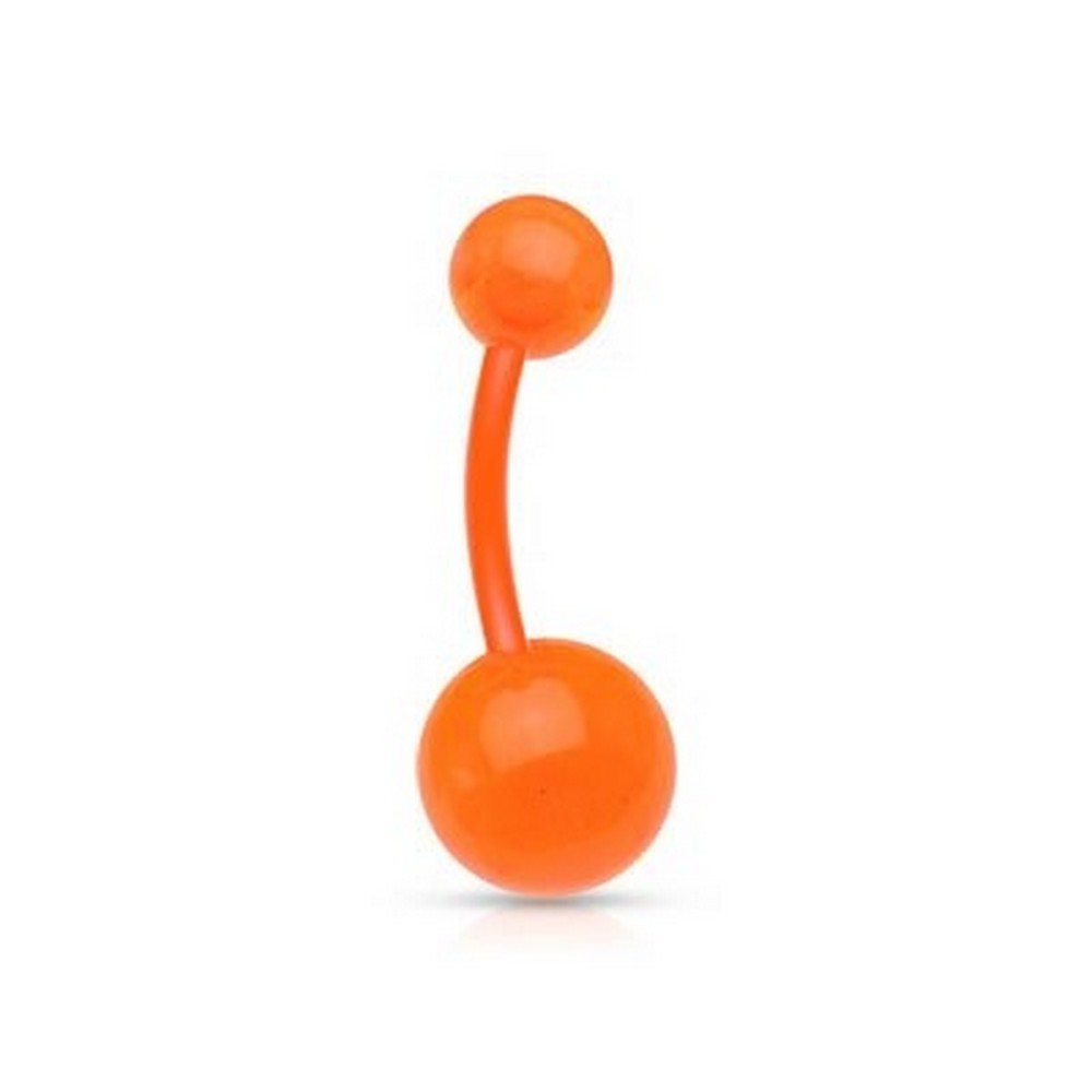 Piercing nombril Balle acrylique transparente Orange