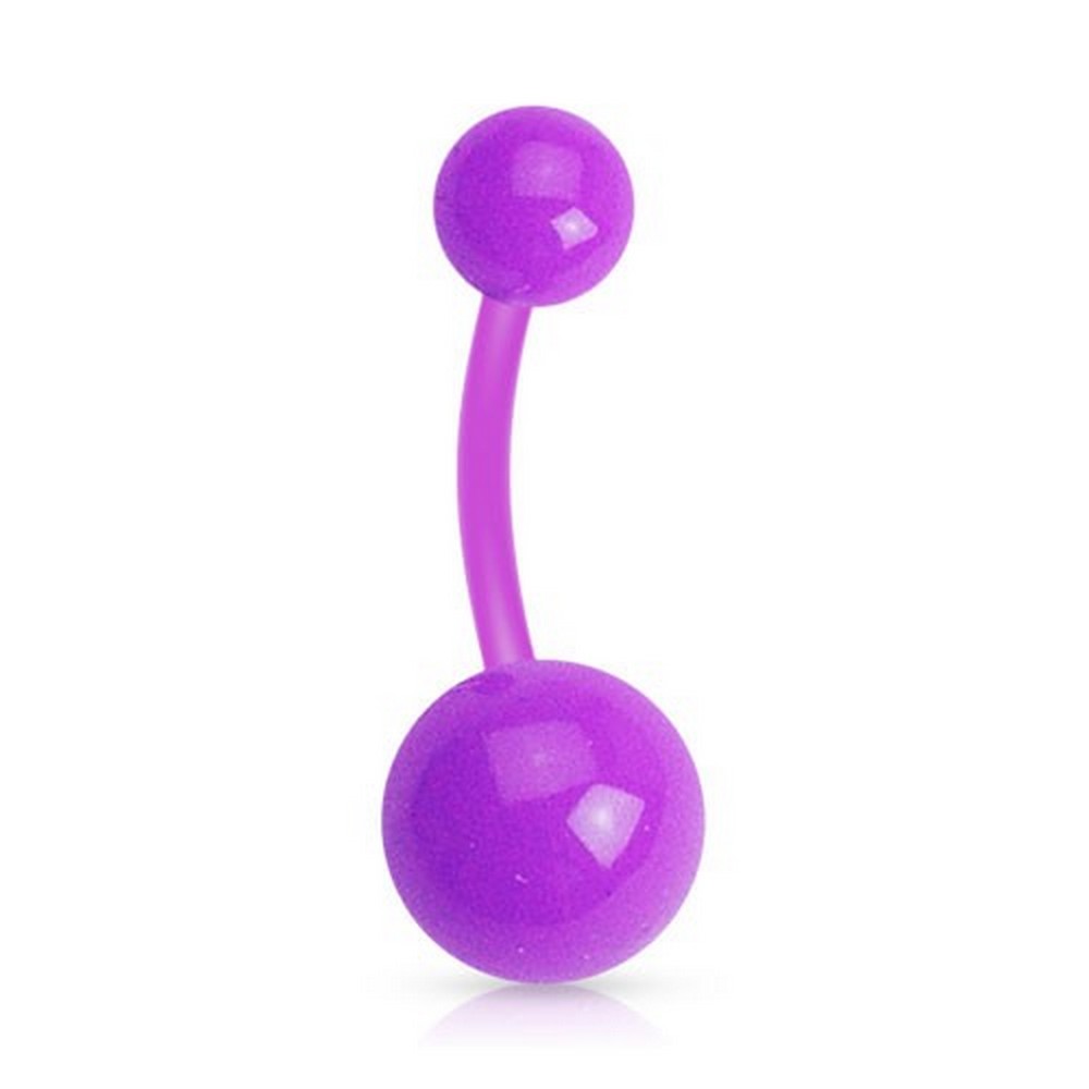 Piercing nombril solide boules acrylique Purple