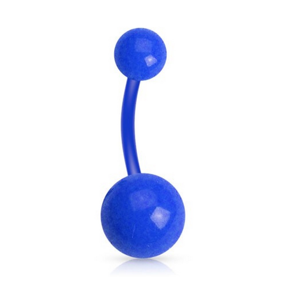 Piercing nombril solide boules acrylique Bleu