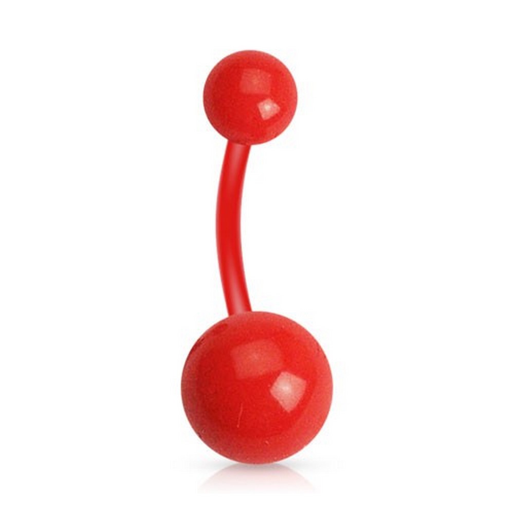 Piercing nombril solide boules acrylique Rouge