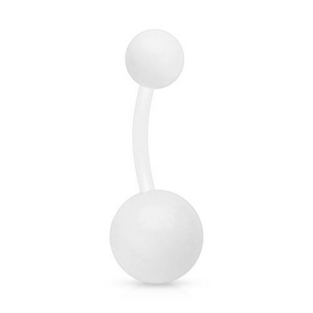Piercing nombril solide boules acrylique White