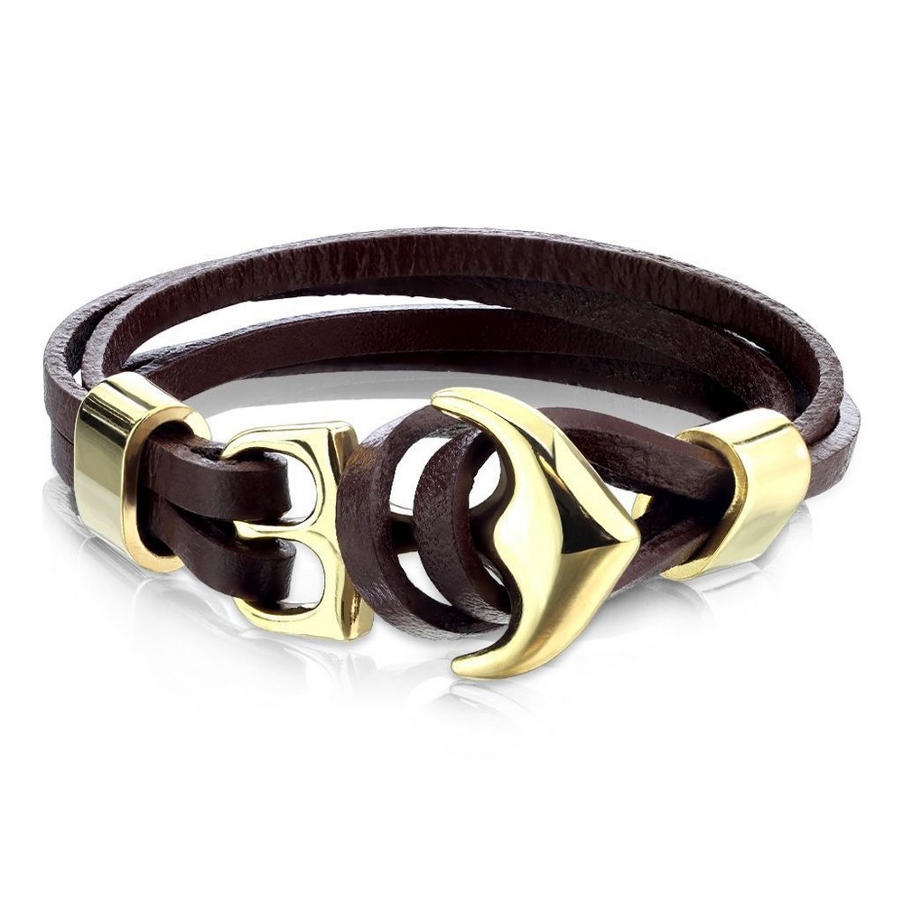 Bracelet réglable crochet de multiples plaqué or en acier inoxidable 316L - Gold