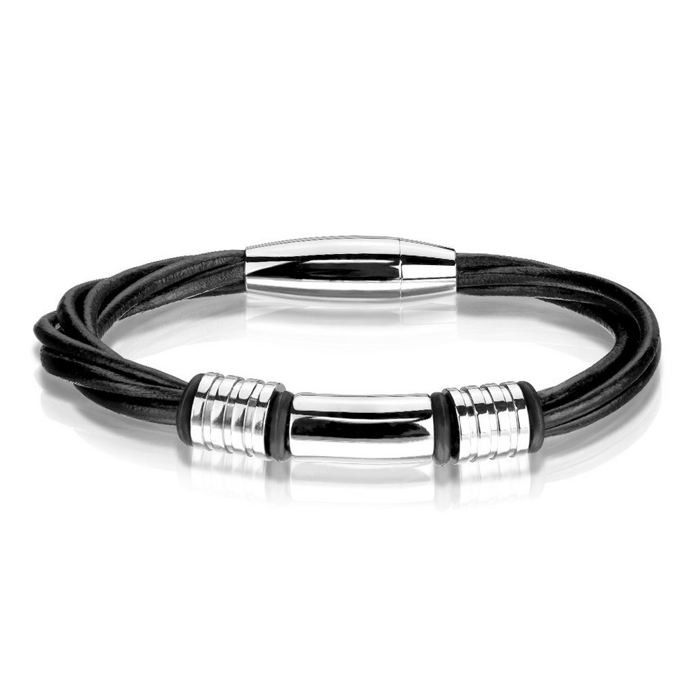 Bracelet charme en acier inoxydable multi brins torsadés fermoir magnétique - Steel