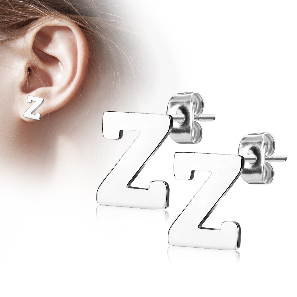 Paire de boucles d'oreille initiale - Z