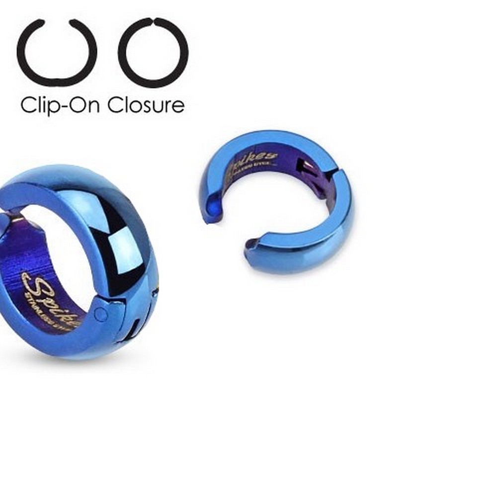 Paire de boucles d'oreille clip Couleur IP - bleu