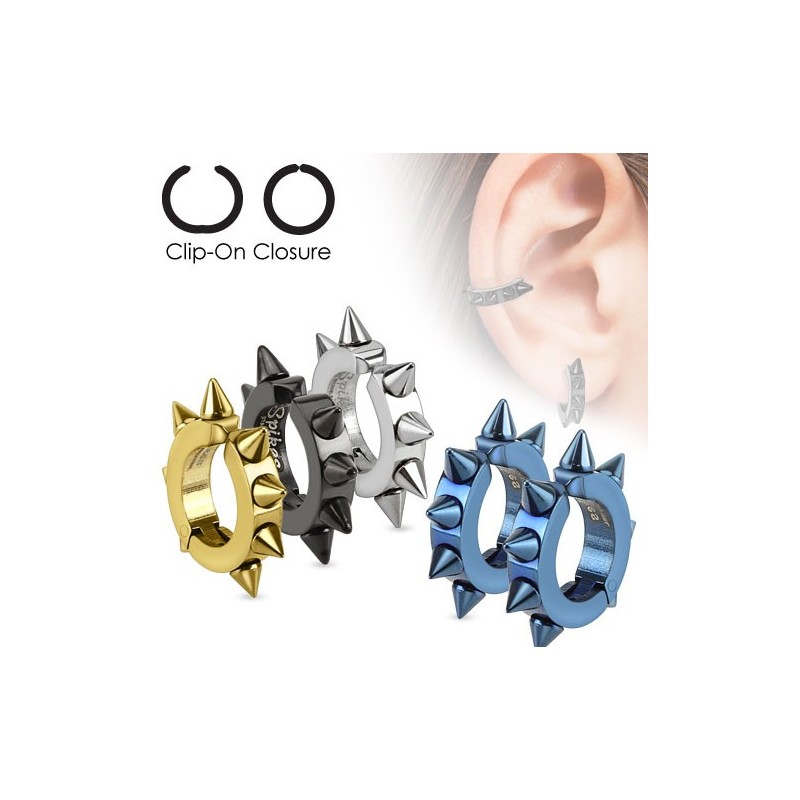 Paire de boucles d'oreille clip Oval - Steel