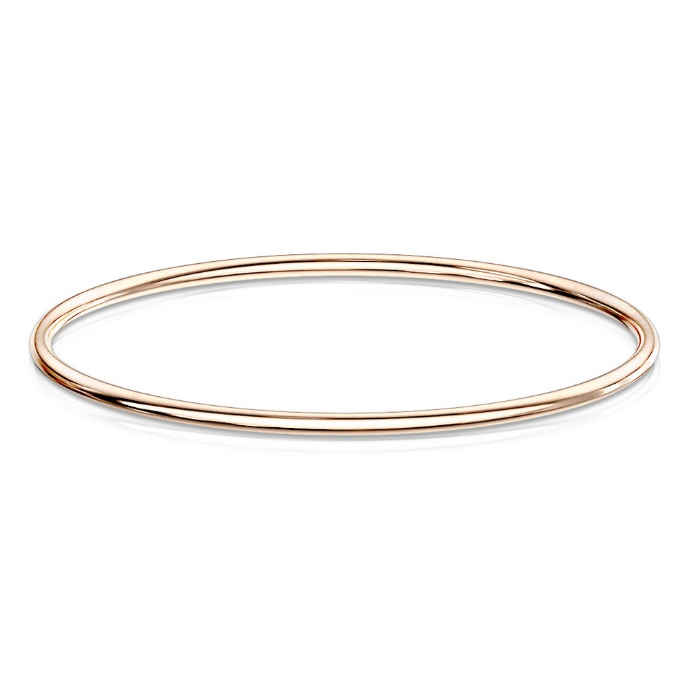Bracelet un fil épais bangle en acier inoxydable - Rose Gold