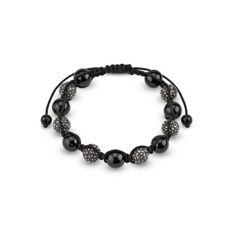 Bracelet de perles agrégées de micro cristaux métalliques noirs