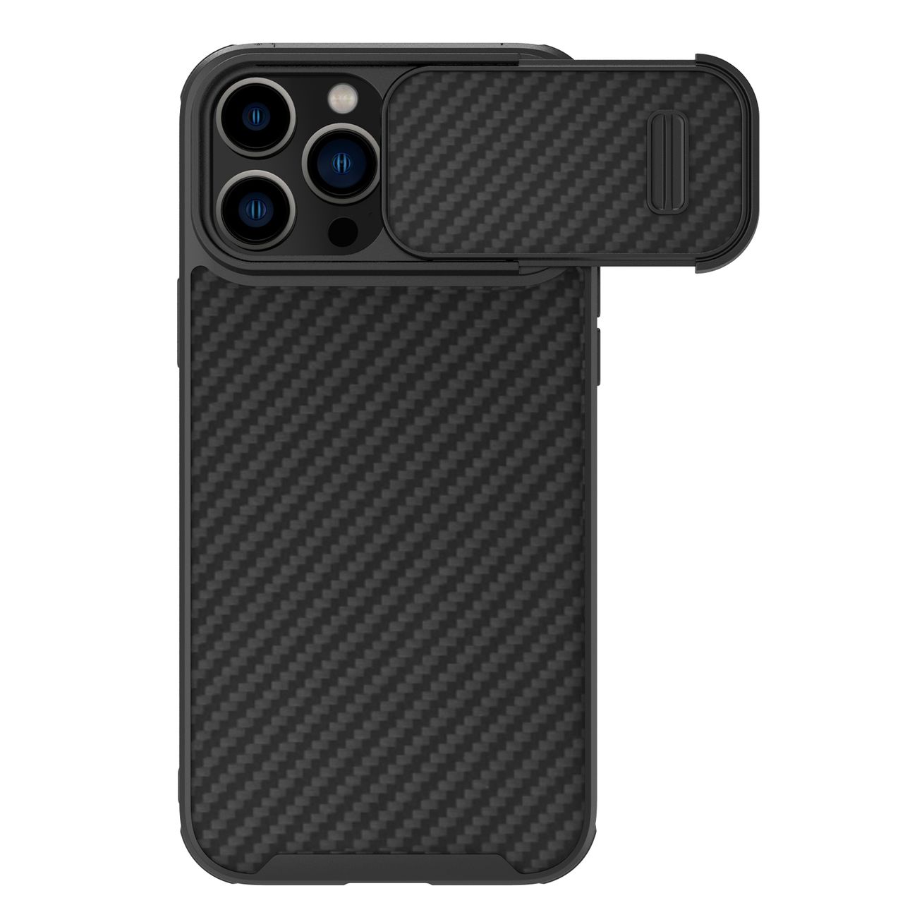 Nillkin Synthetic Fiber S Coque pour iPhone 14 Pro Max avec cache appareil photo, noir