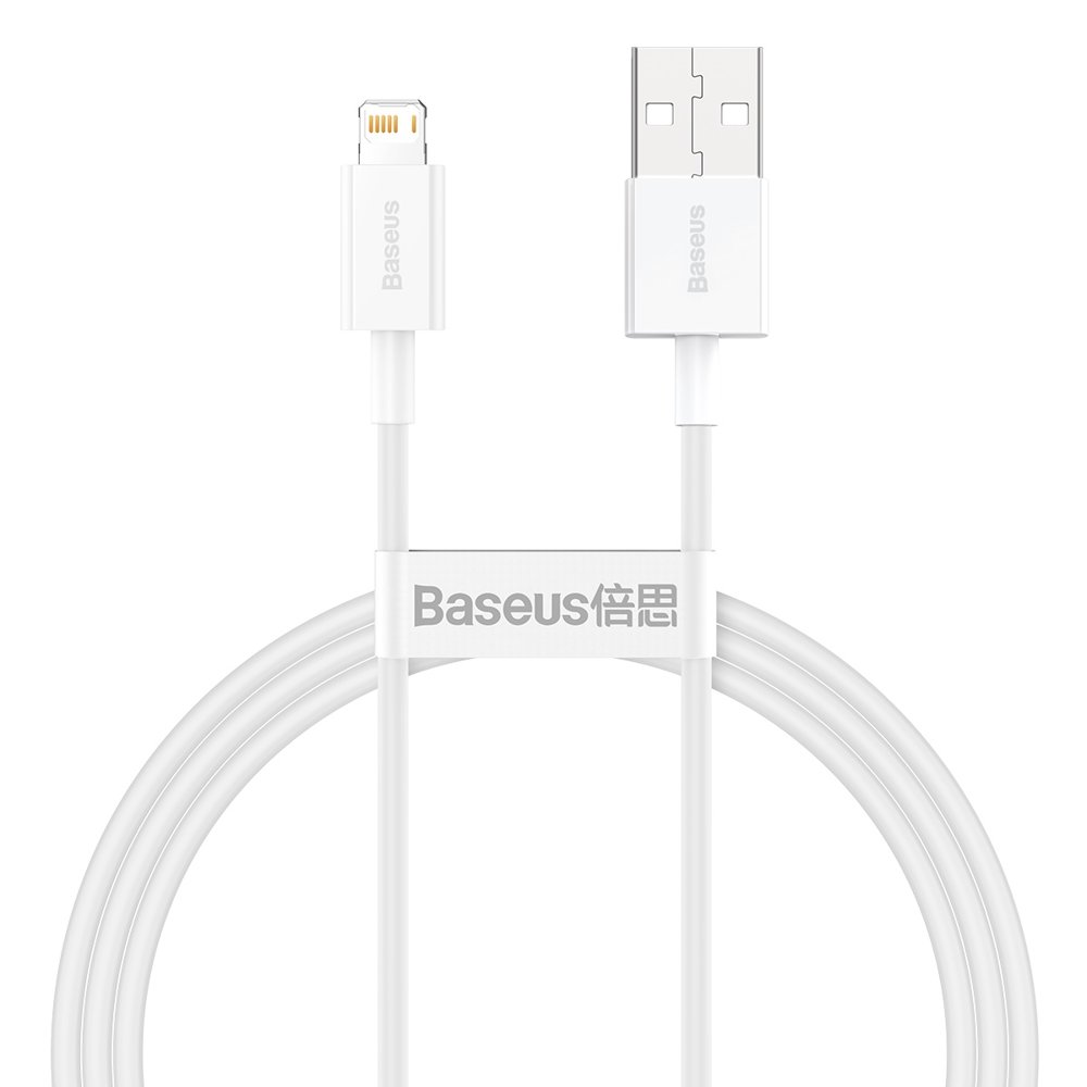 Baseus Supérieur Câble USB - Lightning 2,4A 1 m Blanc 