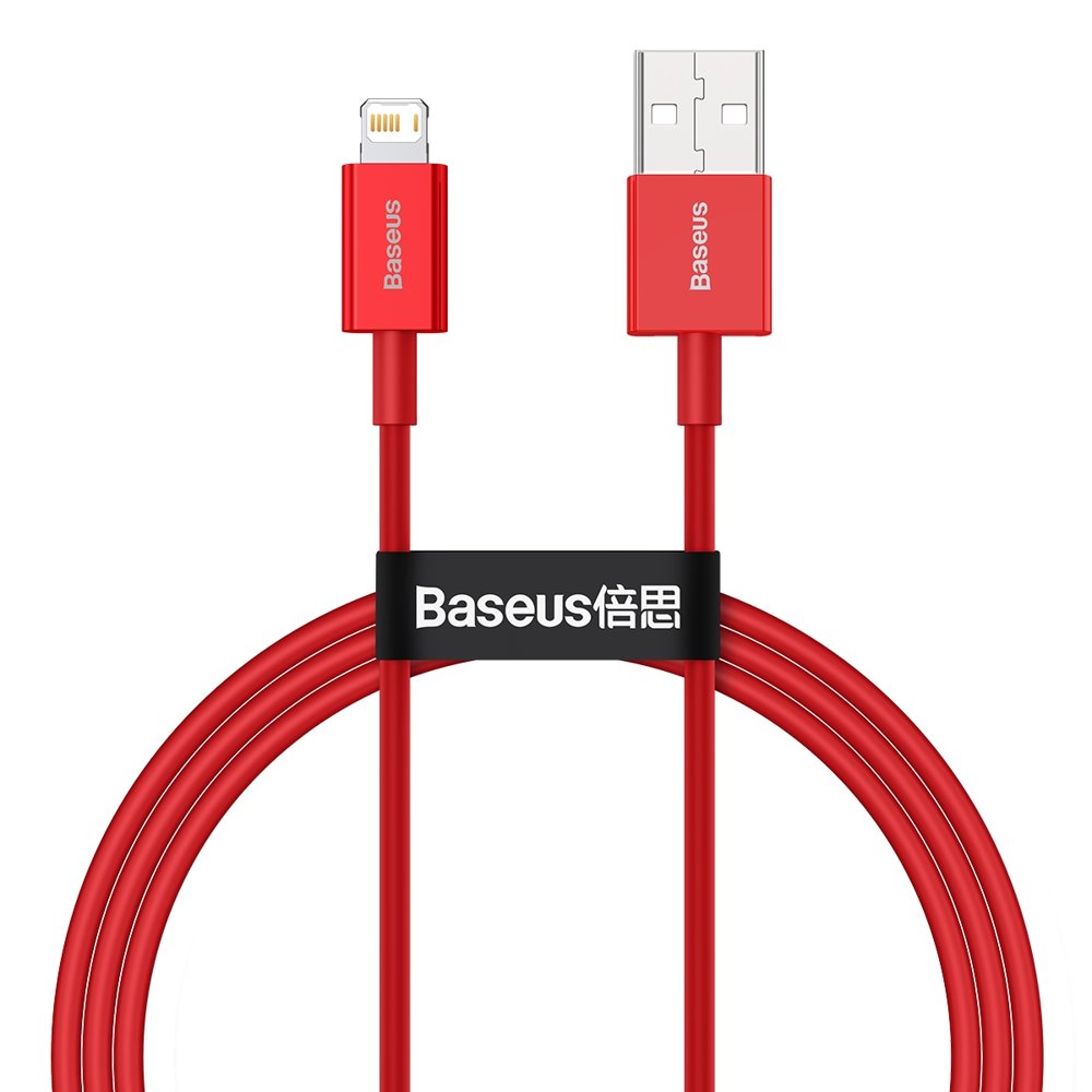 Câble USB Baseus Supérieur - Lightning 2,4 A 1 m rouge 