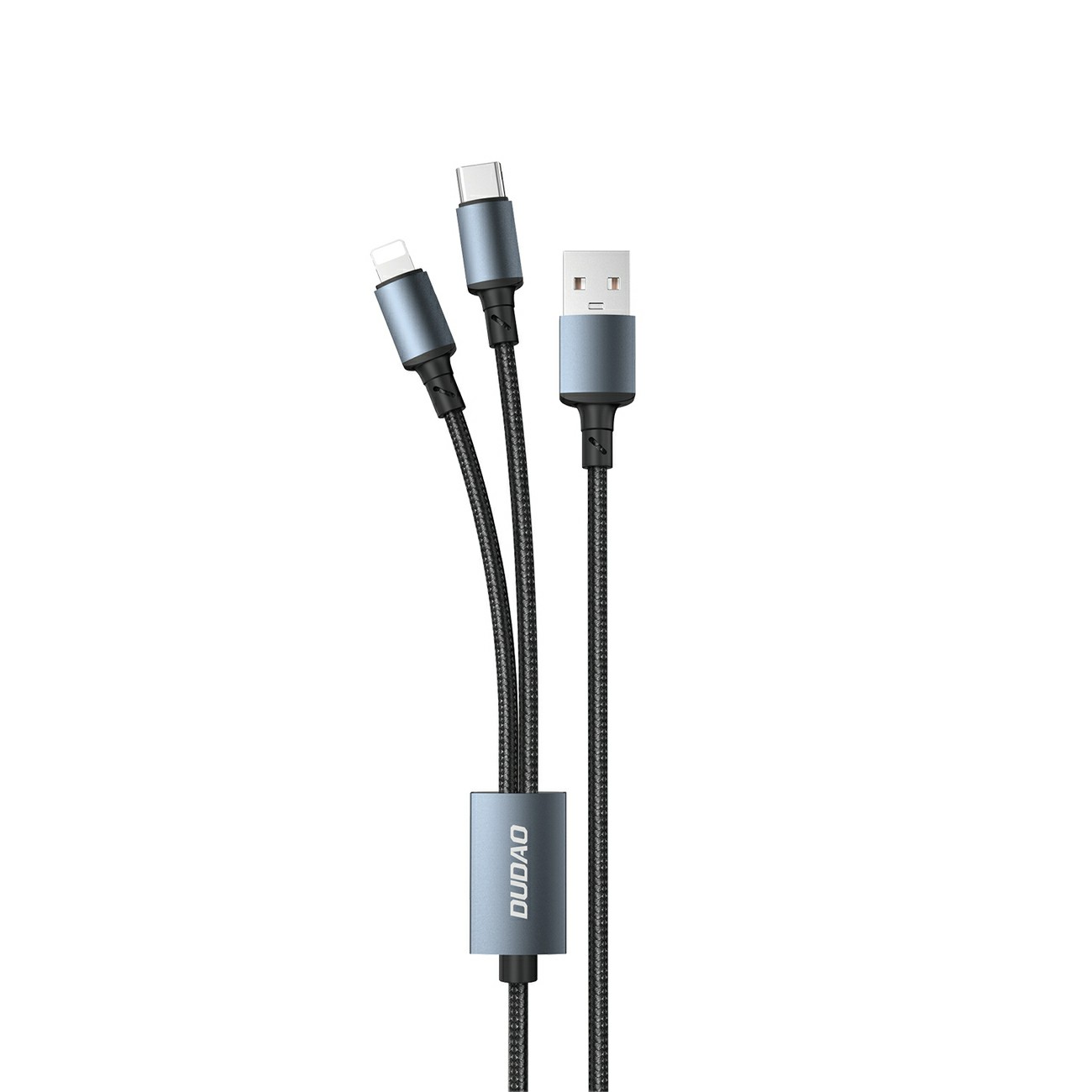 Câble USB Dudao 2en1 pour charger USB-A - USB-C / Lightning 6A 1,2m noir 