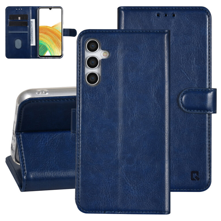 UNIQ Accessory Étui pour Samsung Galaxy A24 - Porte-cartes pour 3 cartes - Fermeture magnétique -Bleu