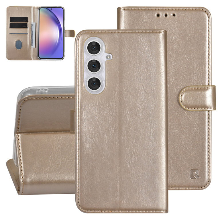 UNIQ Accessory Étui pour Samsung Galaxy A54 5G - Porte-cartes pour 3 cartes - Fermeture magnétique -Or