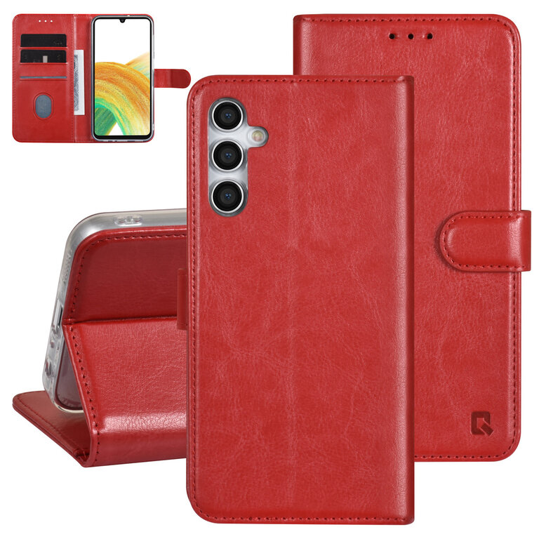 UNIQ Accessory Étui pour Samsung Galaxy A24 - Porte-cartes pour 3 cartes - Fermeture magnétique -Rouge