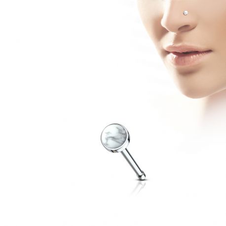 Piercing nez ensemble de pierres semi-précieuses piercing osseux de nez en acier chirurgical 316L