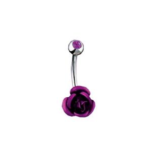 grossiste Piercing nombril  rose violet en acier chirurgical 316L