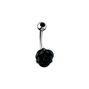 grossiste Piercing nombril  rose noir en acier chirurgical 316L