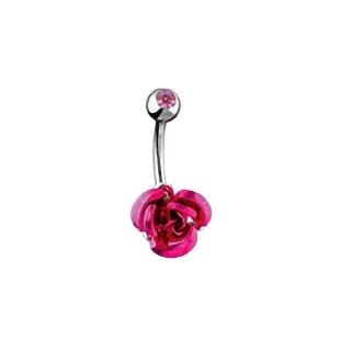 grossiste Piercing nombril  rose rose en acier chirurgical 316L