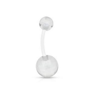 grossiste Piercing nombril  Balle acrylique transparente en acier chirurgical 316L