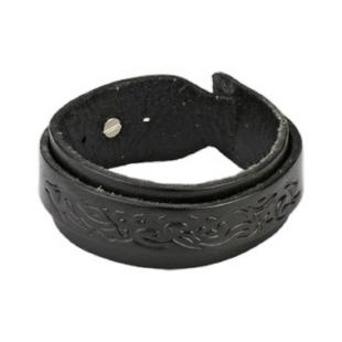 grossiste Bracelet de cuir noir avec boucle Design Tribal  