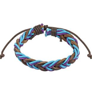 grossiste Bracelet avec cordon marron Bleu et Violet 