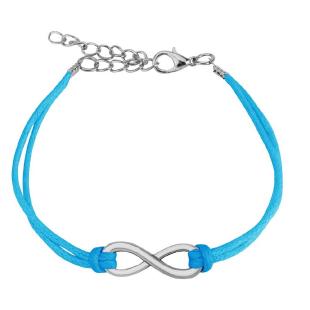 grossiste Bracelet Petit symbole de l'infini fermoir pince de homard bleu