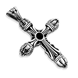 Pendentif bijou celte croix aux bords de la couronne en acier inoxidable 316L