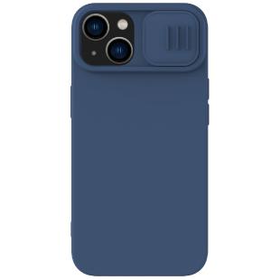 Nillkin CamShield Coque en silicone soyeux pour iPhone 14 Plus avec protection d'appareil photo Bleu