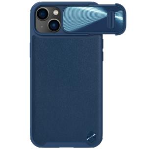 Nillkin CamShield Leather S Coque pour iPhone 14 Plus coque avec cache appareil photo bleu