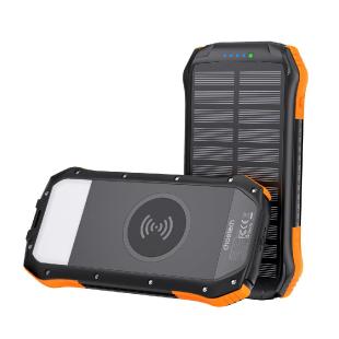 Batterie externe solaire Choetech avec charge inductive 20000mAh PD 20W / QC 18W / Qi 10W orange 
