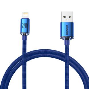 Câble série Baseus Crystal Shine Câble USB pour charge rapide et transfert de données USB Type A - Lightning 2.4A 1.2m bleu 