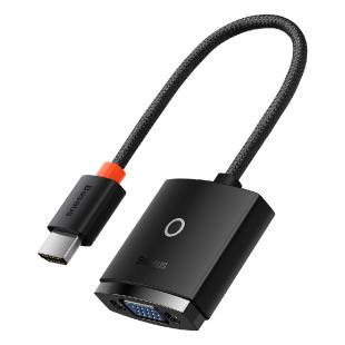 Adaptateur de prise Baseus Lite Series HDMI vers VGA + alimentation mini jack 3,5 mm / micro USB noir 