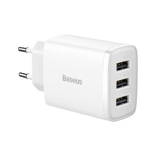 Chargeur Baseus Compact 3x USB 17W blanc 