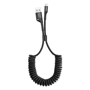 Baseus Fish Eye Spring Data Câble with Nylon Wire USB / Lightning 1M 2A noir 