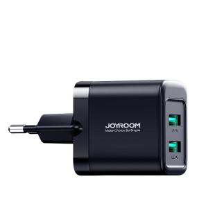 Joyroom Chargeur secteur 2xUSB-A 12W 2,4A - noir