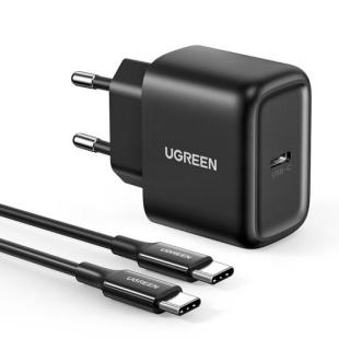 Ugreen USB type C 25W Power Delivery + Câble USB Type C 2m noir 