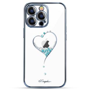 Coque en silicone Kingxbar Wish Series avec cristaux pour iPhone 15 Pro Max - bleu